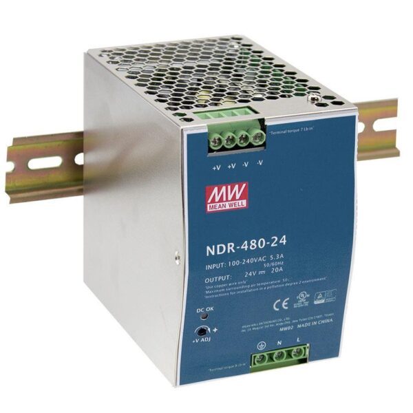 NDR-480-24 24V 20A Industrial DIN Rail Power Supply